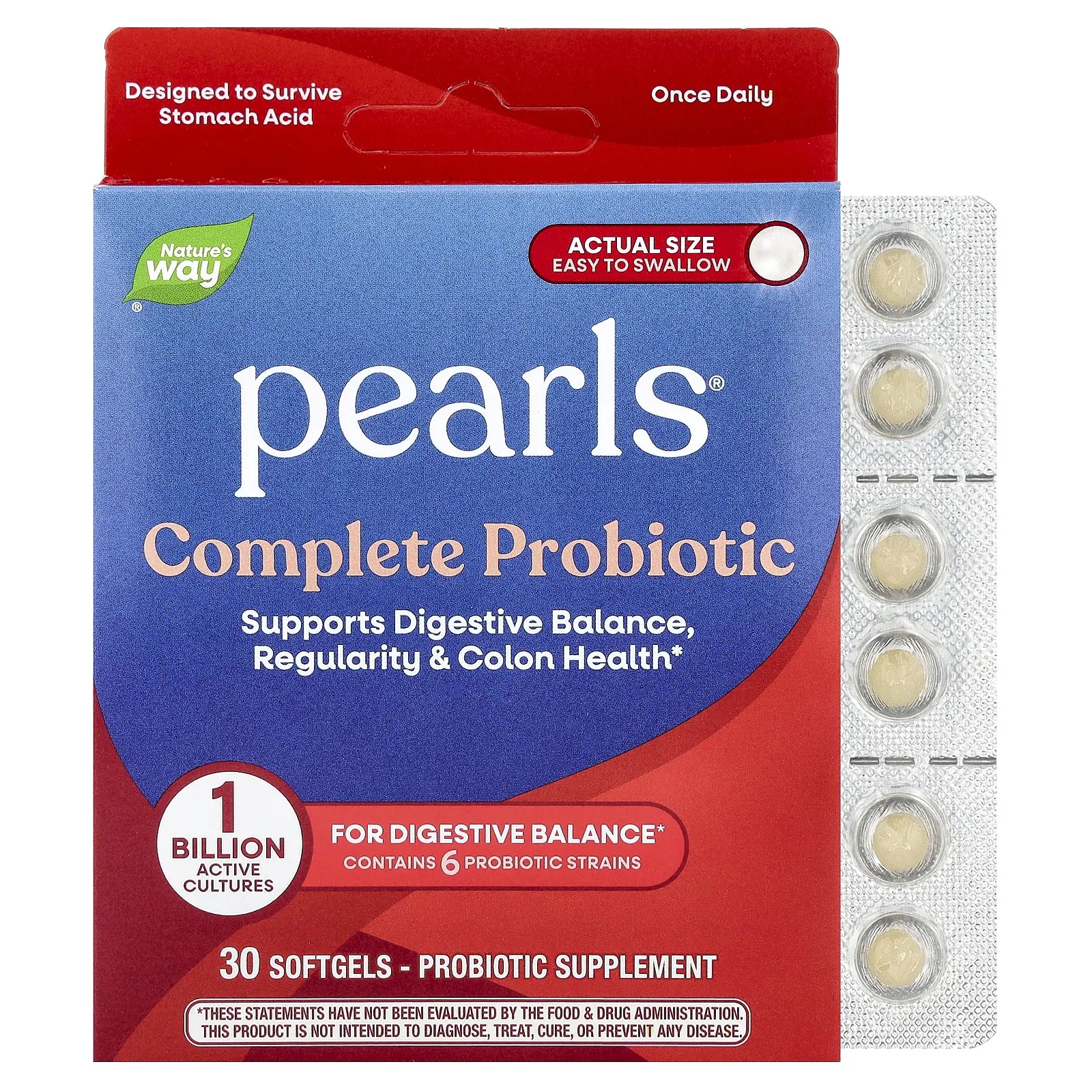Nature's Way Pearls®, Complete Probiotic, 1 Billion CFU, 30 Softgels