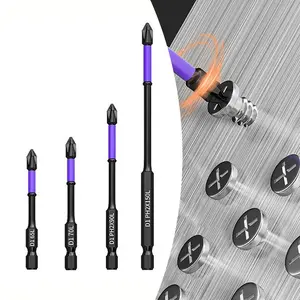4PC Non-slip PH2 Magnetic Batch Head Cross Screwdriver Hardness  Drill Bit[Fall Deals]