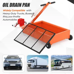 Garvee Heavy Duty Low Profile Electric Oil Drain Pan – 20 Gallon Rolling Waste Oil Cart with 110V Pump, 8 ft Hose, Folding T-Handle, Swivel Casters – For Trucks, Cars, SUVs, Buses