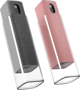 Screen Cleaner Spray and Wipe - 2-in-1 Car Screen Cleaner & iPhone Cleaner Touchscreen Mist Cleaner for Laptop, Computer, MacBook, iPad and More - Streak-Free Shine -2 Pack (Grey & Pink)