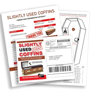 Fake Slightly Used Coffin Prank: Anonymous Gag Gift for Friends & Family, Gets Mailed Directly to the Victim, Family Member, or Friends