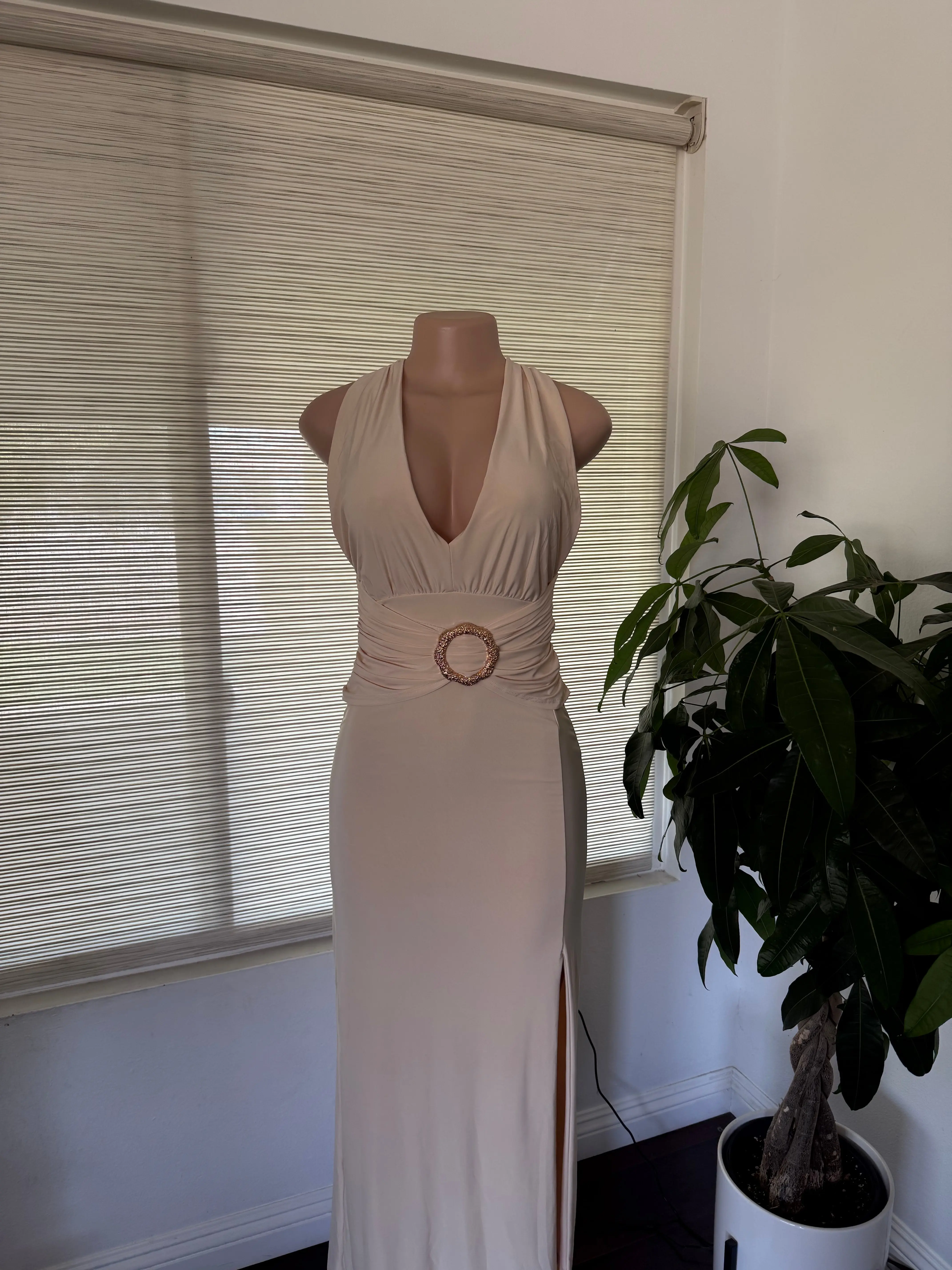open lace back dress Magenta Pink Pleated Halter Maxi Dress - All Dresses
