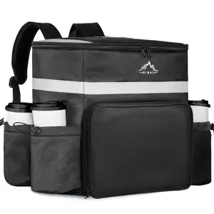 Food Delivery Backpack, insulated delivery bags for Delivery Bike, Large Pizza Delivery Bag for HOT/COLD with 4 Pockets Reflective Strip for Uber Eat,Camping & Beach (Black)