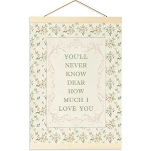Pink Vintage Wildflower Nursery Decor Hanging Banner For Baby Toddler Girl Room Playroom Love Quote Flag Wall Decor