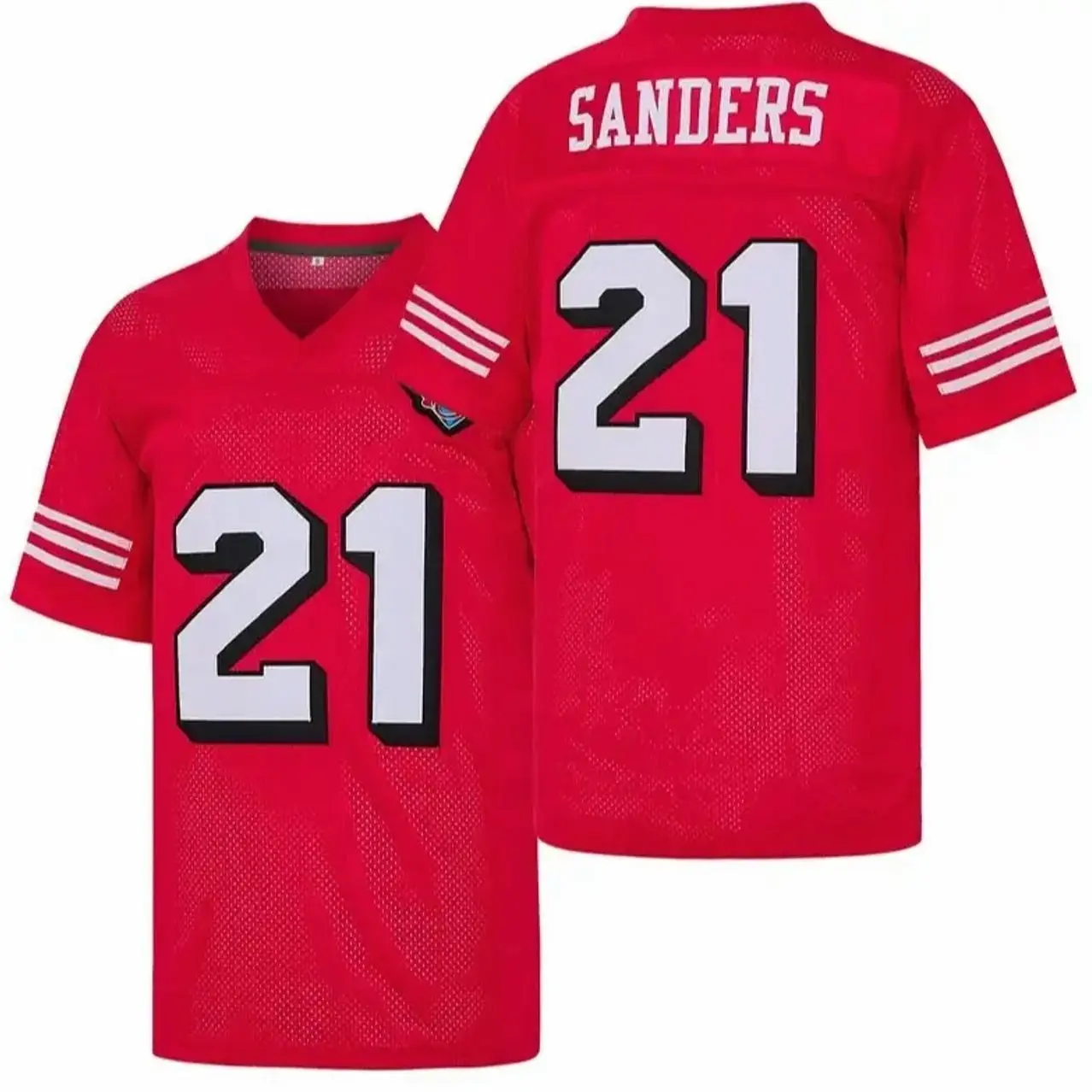 San Francisco Football Legend #21 Sanders - Authentic Stitched Red Game Day Gridiron Fan Apparel
