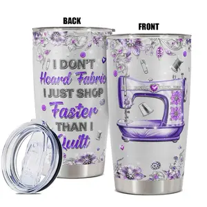 Sewing Machine Pattern 20oz Tumbler, Stainless Steel Insulated Tumbler, Gift for Sewing Lover, Gift for Any Occasion Birthdays, Holidays, Drinkware