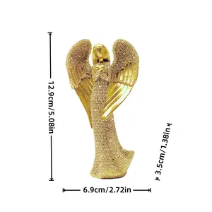 Angel Holding Flower Resin Sculpture, Home Decor Ornament, Creative Office Desktop Decoration, Collectible Art Gift, Holiday Present