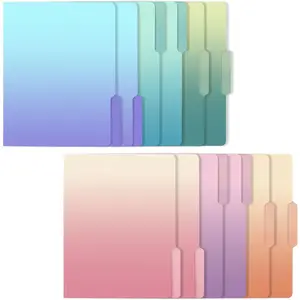 Decorative File Folders Cute Colored File Folder,Letter Size File Folders for Documents,1/3-Cut Tabs,9 x 11.5 Inches,for Office,School,Home (12, Gradient)