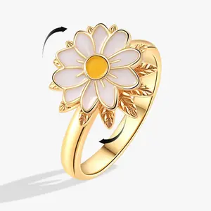 Daisy Flower Fidget Spinner Ring