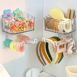 Multifunctional No-Drill Wall-Mounted, Child Hair Accessories Organizer, Headband Clips Elastic Band Holder, Bathroom Organizer Supplies