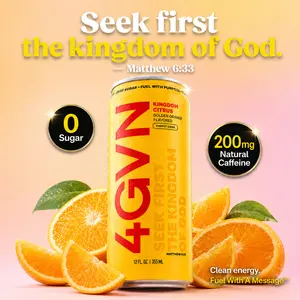 Kingdom Citrus - Golden Orange 4GVN Energy Drink | Zero Sugar | 200mg Caffeine Sport Natural