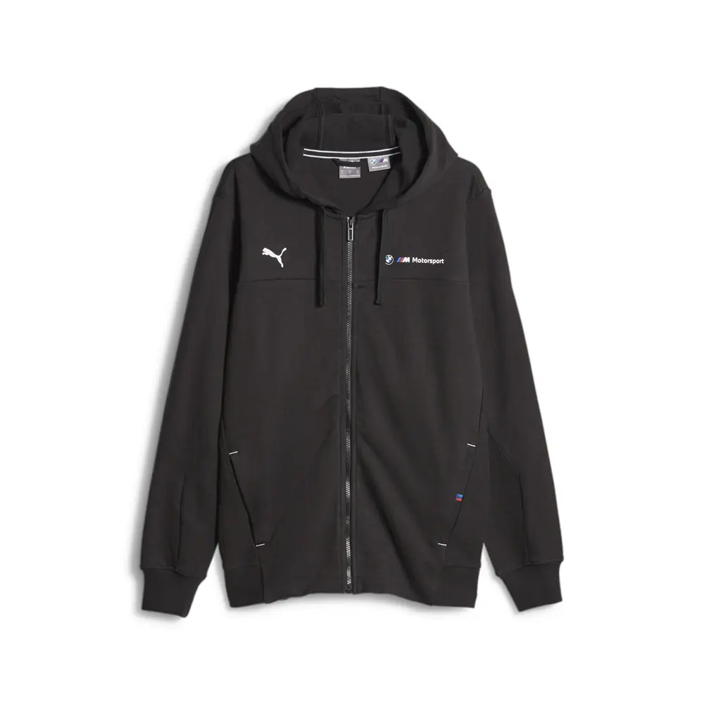 PUMA Mens Bmw Mms Hooded Sweat Jacket Athletic Outerwear Casual Comfort Technology - Black