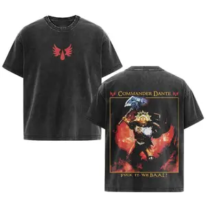 Warhammer 40K Commander Dante Blood Angels Washed Graphic Tee, Vintage Design Tshirt gifts men shirt Cotton Fabric Soft Top Menswear streetwear