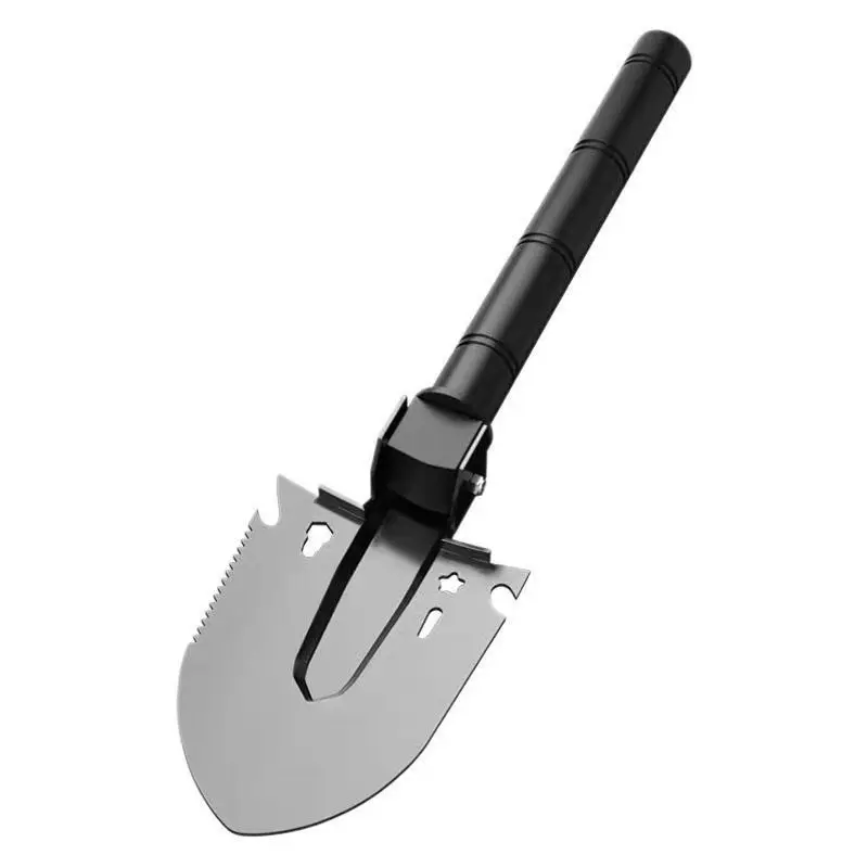 Folding Camping Shovel Multitool, Teflon Coated Carbon Steel with Nylon Fiberglass Handle, 170g Lightweight Unisex Tool for Bushcrafting, Car Emergency, Compact, Multifunctional