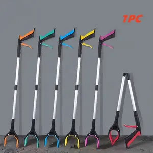 A lightweight garbage grabber with a long handle and wide jaws - lightweight, convenient for cleaning up garbage - a metal grabbing tool suitable for the elderly and household cleaning.