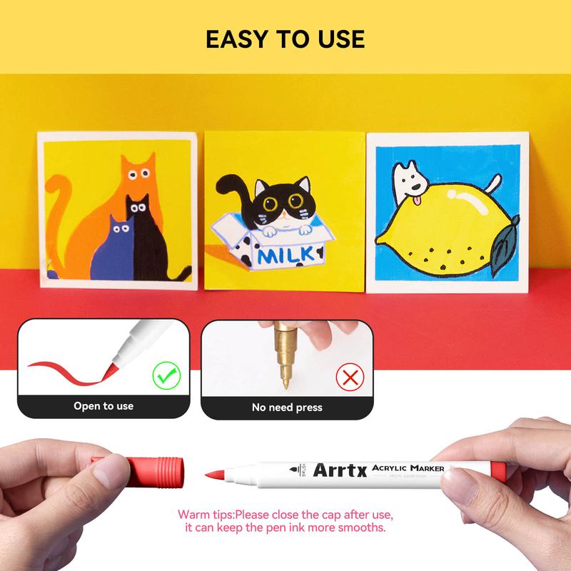 Arrtx 120 Anime Colors Acrylic Markers Brush Tip Paint Pens 120A Art Materials Art School Supplies Artist Grade