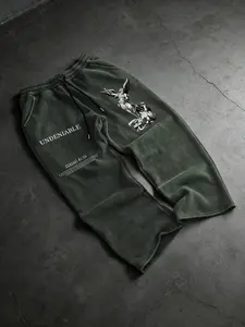 Men's Drawstring Sweatpants with Angel Statue and Bible Verse Print, Skin-Friendly Material for Comfort and Warmth, Casual Streetwear for Everyday Style