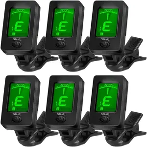 Guitar & Ukulele Tuner Clip  for  Instruments - 6 Pack