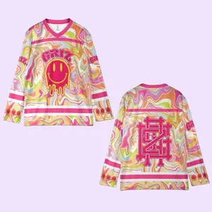 Griz Rave Jersey, Smiley Slime Hockey Shirt, Trippy EDM Festival Outfit
