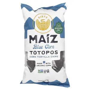 Siete Maiz Totopos Corn Tortilla Chips, Blue Corn, 7.5 oz (212.6 g)