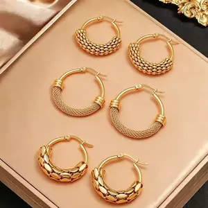 3 pairs of elegant round mesh rice earrings | These unique openwork earrings are perfect for everyday wear, parties, or themed events. multiple piercings