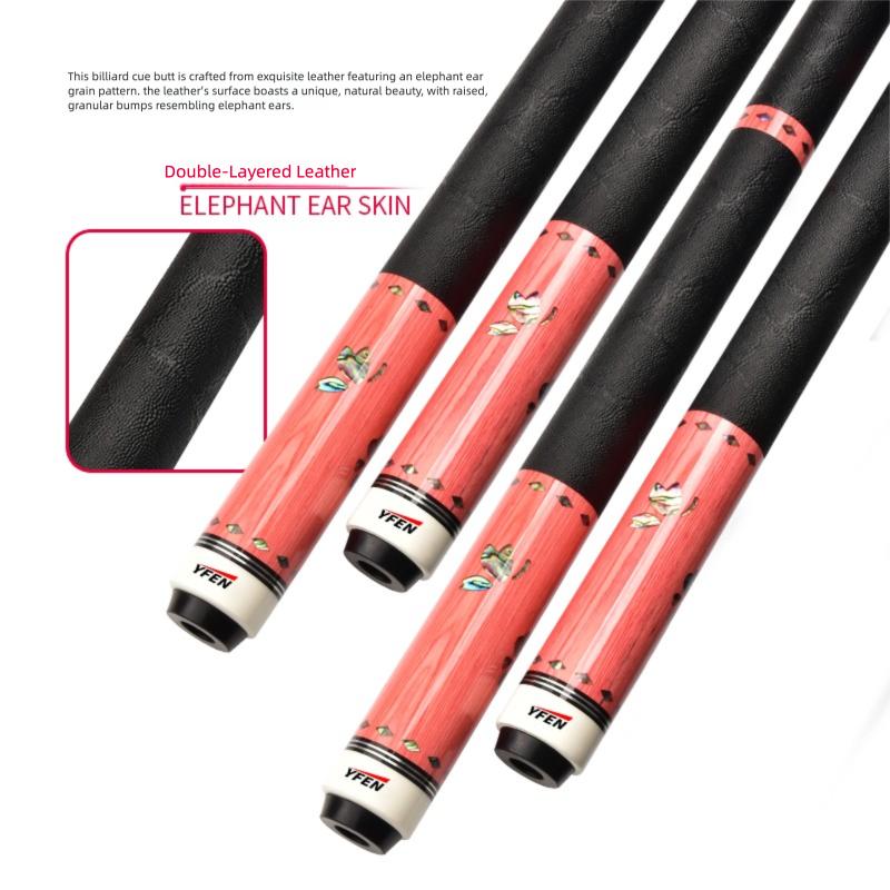 Carbon Fiber Pool Cue Stick with Abalone Shell Inlay, Pink & Black Design - 58-Inch Heavyweight 19-20oz Billiard Cue, Leather-Wrapped Grip & 11.8mm Tip for Tournaments, /Pro Use