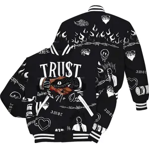 Varsity Jacket To Match White Thunder 4s Shirt, Snake Trust No One All Over Print PLM