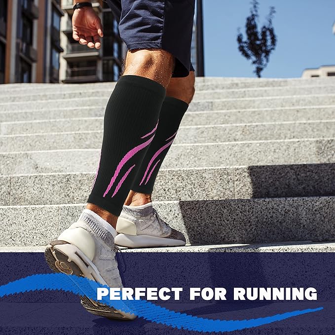 STANDWAY Compression Calf Sleeves (15-20MMHg), Improve Circulation and Prevent Calf Fatigue, Perfect Option for Men & Women for Running, Travel, and Nursing.