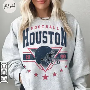 Vintage 90s Retro Style Houston Sweatshirt Football 90s Bootleg T Shirt, Retro Style Sweatshirt Crewneck, Vintage style Houston, #TTexannn merch, fan gift
