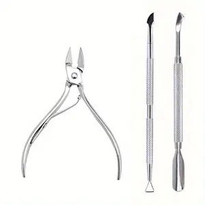Nail Professional Stainless Steel Nail Cutter Scissor Nippers Muti Function Cuticle Pusher Remover Nail Care Basic Nail Tools Manicure Tools Kits