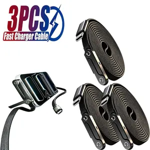 3-Pack 240w Type-C to Type-C Charging Cable, Fast Charge Foldable Stand, Compatible with iPhone 17/16/15 & Samsung, 1.5m Length, Cellphone