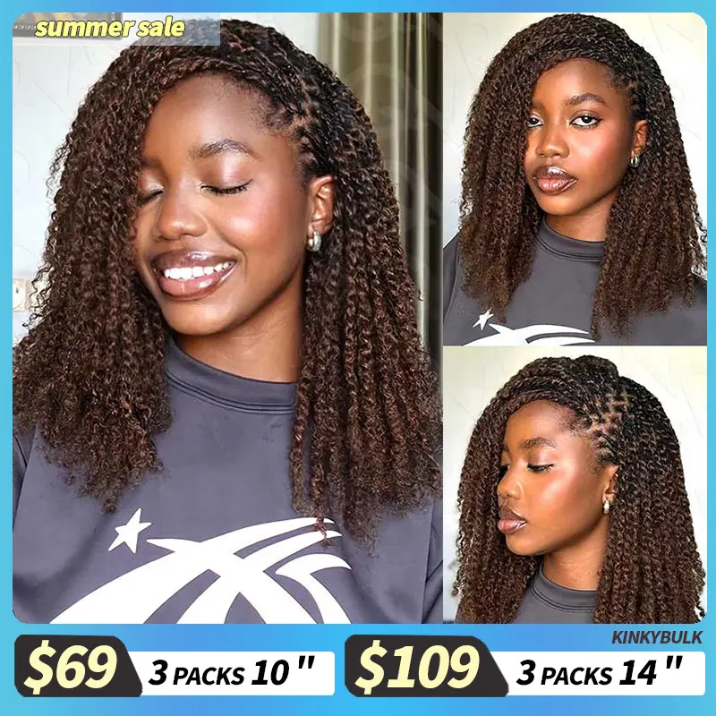 QVR 1 PCS Afro kinky Bulk Hair Extensions For Braiding Dreadlock Human Hair Outdoorfun Lace Closure Wigs Lace Frontal dealsforyoudays #SummerWins #DealsForYouDays