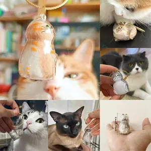 6PCSCat Hair Storage Bottle, 6PCS Keychain for Collecting Cat and Dog Hair, Cute Pet Memorial Gifts, Back-to-school gifts