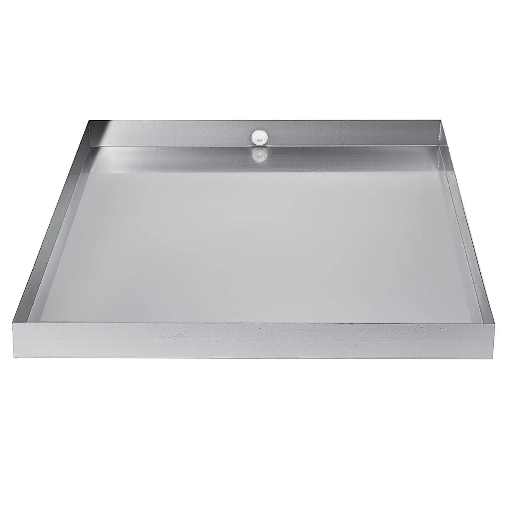 Washing Machine Pan 32x30 Inch, 304 Stainless Steel Heavy Duty Washer Drain Pan, Leak Proof Drip Tray w/ Drain Hole & Adapter, Compact Washer Pan for Laundry Room, Easy Install 304 Stainless Steel-32 x 30 x 2.5 inches