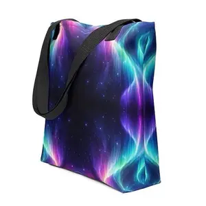 Neon Abstract Aurora Borealis Crossbody Bag with Vibrant Galaxy Design and Durable Crossbody Strap
