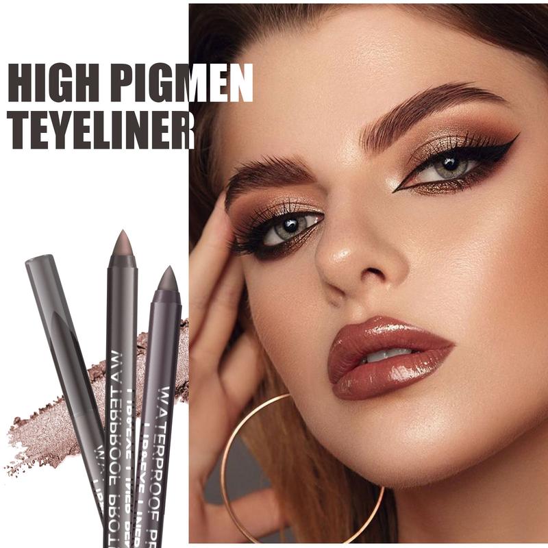 12 Color Gothic Eyeliner Pencil With Sharpener Set Makeup Smooth Matte Lipliner Waterproof Eyeshadow Pens Shine Pearl Smoky Punk Freckle Pen Cosmetic