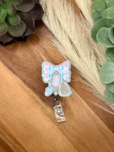 Stethoscope Bow Baby Feet | Badge Reel