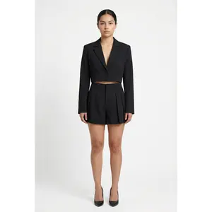 Tailored Single-Button Cropped Blazer