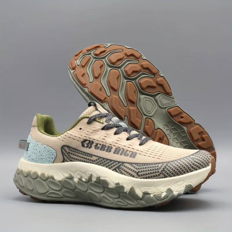 Men's Lightweight Striped Low Top Running Shoes with a Breathable Fabric Upper and Shock-Absorbent, Anti-slip Grip Rubber Sole, Male