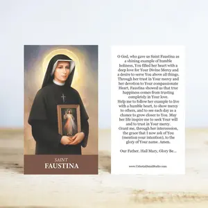 St. Faustina Prayer Cards | Wallet Size | 50, 100, 250, 500, 1000