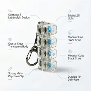 Luminous 4-Key Mechanical Keyboard Fidget Toy | LED Light-Up ASMR Switch Keychain for Stress Relief