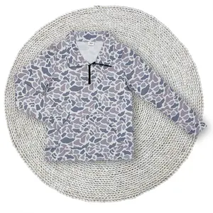 Women Adult Grey Camouflage Hunting Quarter Zip Long Sleeve Pullovers Tops