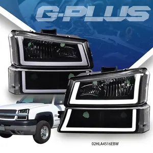 FIT FOR 03-06 CHEVY SILVERADO LED DRL PROJECTOR HEADLIGHTS HEAD LAMPS