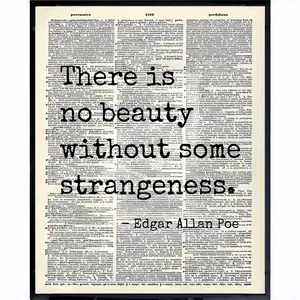 Edgar Allan Poe Quote Dictionary Artistic Print Wall Decor Picture - Upcycled Vintage Retro Decoration for Home, Office, Apartment, Living Room, Bedroom, Bathroom - Gift for Poetry Fans