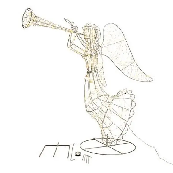 August & Leo 56" LED Crystal Outdoor Angel