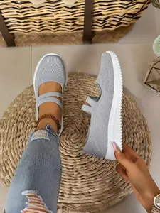 Women's Stylish Casual Woven Walking Shoes, Comfortable Flat Shoes for Daily Wear, Breathable and Fashionable Sneakers