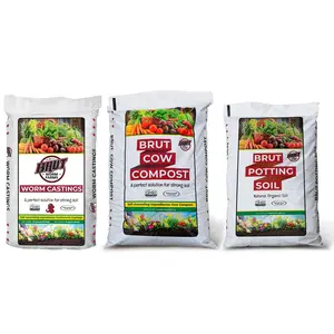 Brut Worm Farms Worm Castings Soil, Cow Compost Fertilizer & Potting Soil Bundle