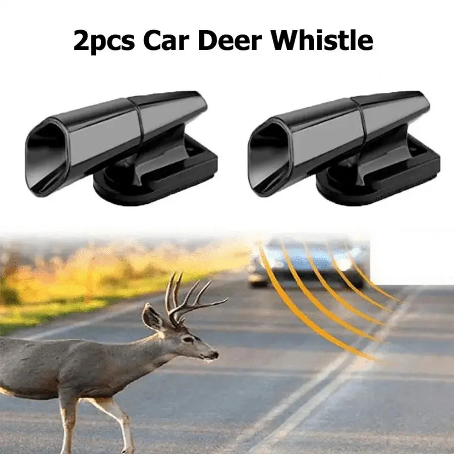 2pcs Car Deer Whistle, Ultrasonic Deer Repeller, Effective Vehicle Wildlife Warning Device, Avoid Deer Collisions, Universal Fit for Cars, Trucks, Suvs, Motorcycles, Repellent, Safety