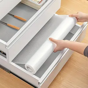 1 Roll Cabinet Drawer Mat, Oil Water Stain Resistant, Refrigerator Table Mat, Easy to Clean, Waterproof Eva Material, Kitchen Essentials