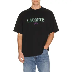 Lacoste Loose Fit Logo Tee in Black